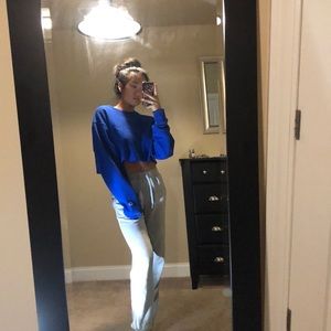 Blue Champion Cropped Crew-Neck